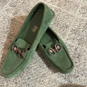 Gucci Green Suede Vintage Loafers Size 11